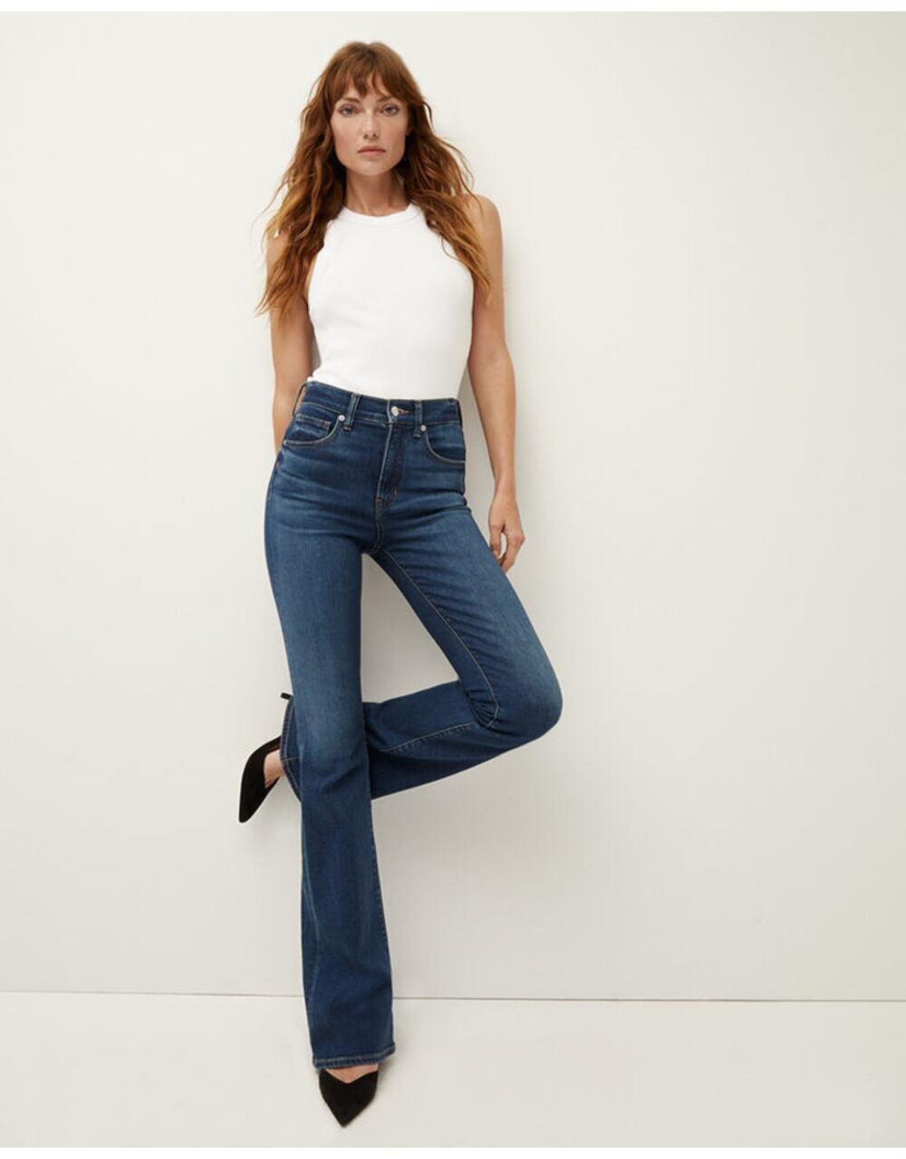 Veronica Beard Beverley High Rise Skinny Flare Jeans Dark Wash 30 US 10 ✨
